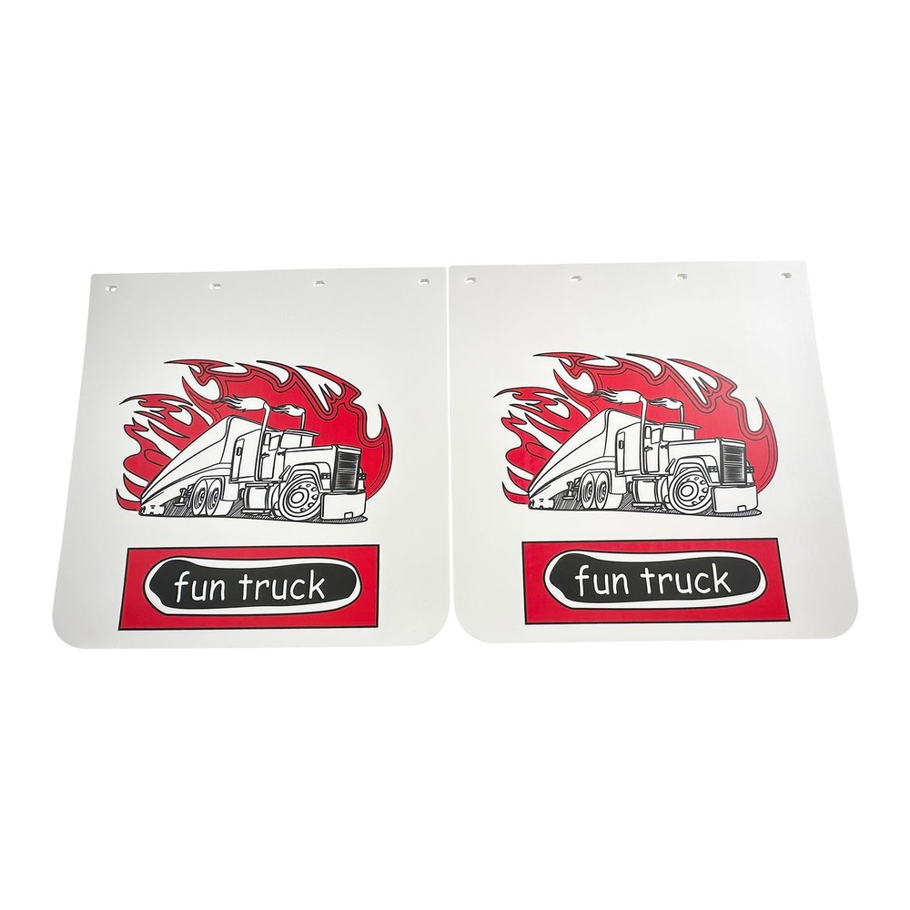 24×24 White Heavy Duty Polymer Mud Flaps Semi Truck Tractor Trailer 1/5 Thick