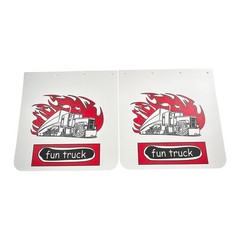 24×24 White Heavy Duty Polymer Mud Flaps Semi Truck Tractor Trailer 1/5 Thick