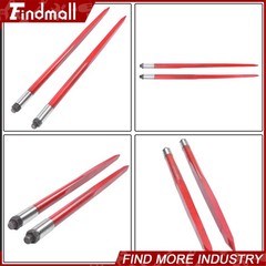 2 Pack 43″ 3000lbs Square Hay Bale Spear Wide Tine Spike Skid For Tractor Red