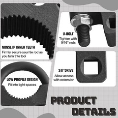 Inner Tie Rod Removal Tool, with Non-Slip Teeth for Inner Tie Rod Removal and In