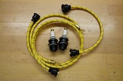 Yellow Black Cloth Copper Core Spark Plugs & Wires Set to fit Early John Deere B