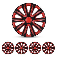 15″ Hubcaps Set of 4 Black Orange Lacque ABS Wheel Rim Cover for Iron Hub W5083