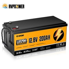 12V 200Ah LiFePO4 Lithium Battery 2560Wh Built-in BMS Deep Cycles Marine RV Boat