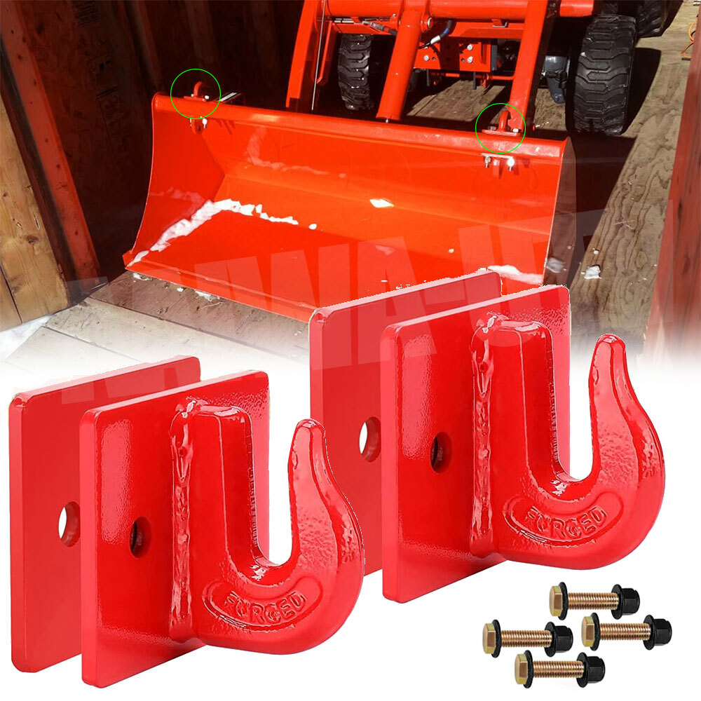 2x 3/8″ Bolt On Grab Chain Hooks For Skid Steer Loader Tractor Bucket Heavy Duty