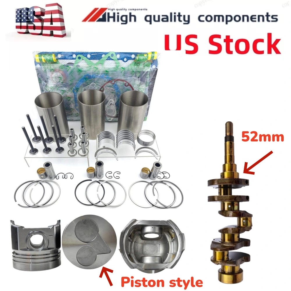 for Kubota D1703 Engine KL265 KL280 KL285 KL310 Tractor Overhaul Kit crankshaft