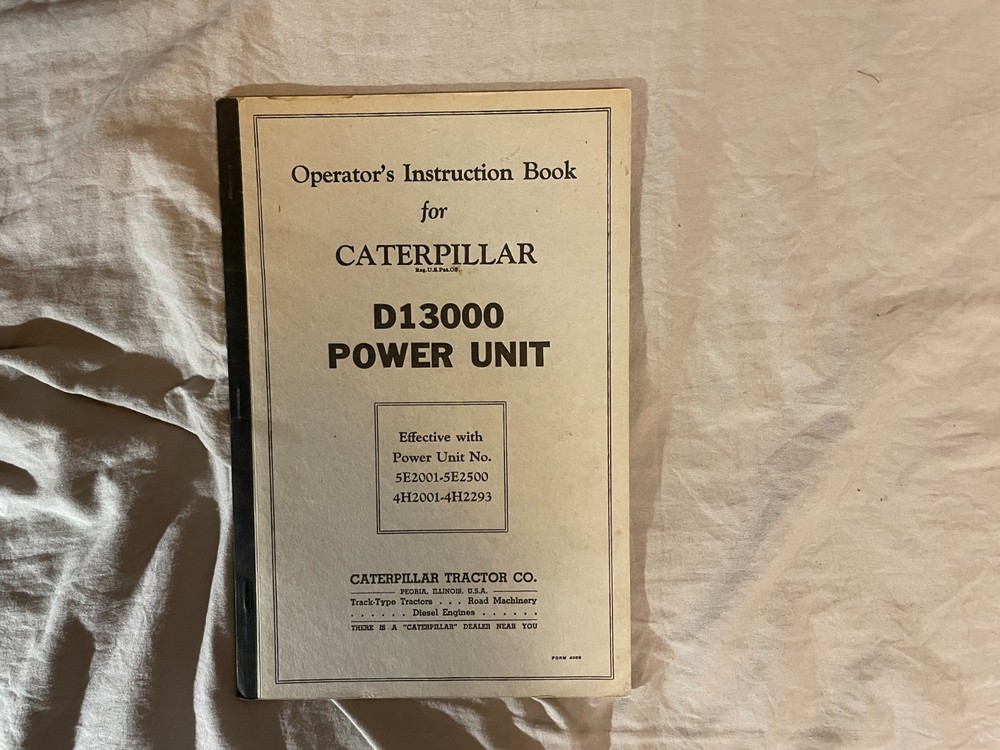 Caterpillar Cat Model D13000 Power Unit Owner Operator Maintenance Manual Book