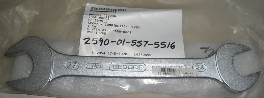 NEW NIB 27mm 30mm Wrench Gedore Germany 2590-01-557-5516 General Dynamics 009…
