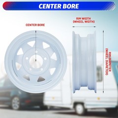 4.80-12 Trailer Tires with 12 inch Rims, 2 Pack 4.80 12 Tires 5 Lug on 4.5 inch