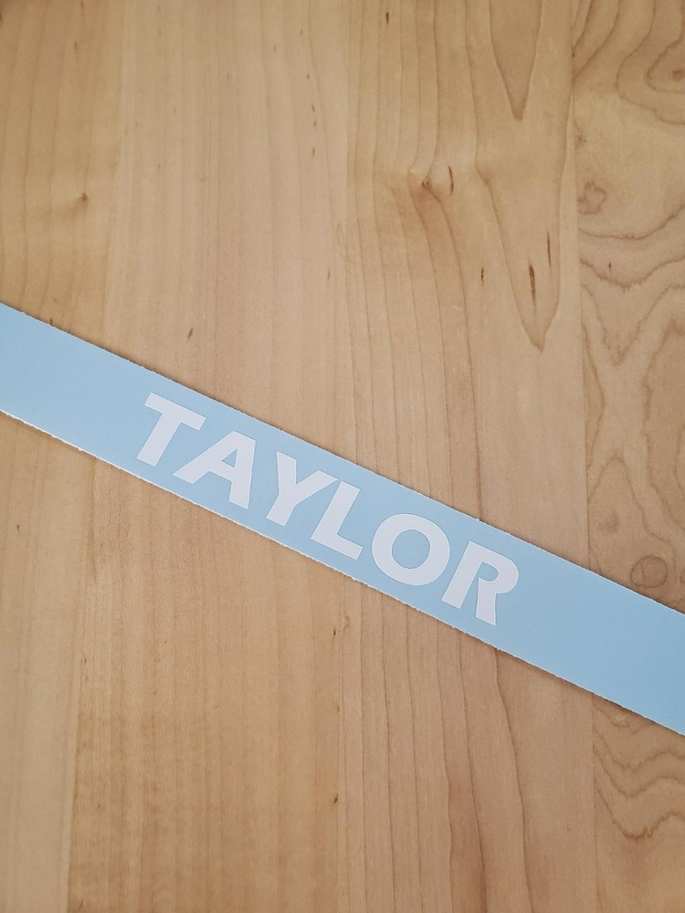 TAYLOR last name decal sticker vinyl (2) PAIR Gloss WHITE 10″ FAST USA