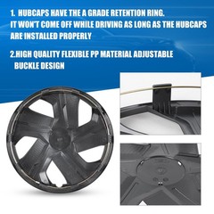 16 Inch Universal Hubcaps 4 Pcs Snap On Wheel Covers Matte Black Steel Rims