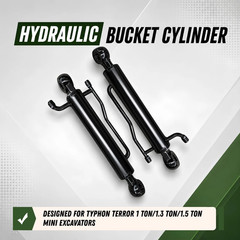 TYPHON Terror 1 Ton Mini Excavator Hydraulic Bucket Cylinder M14 Thread