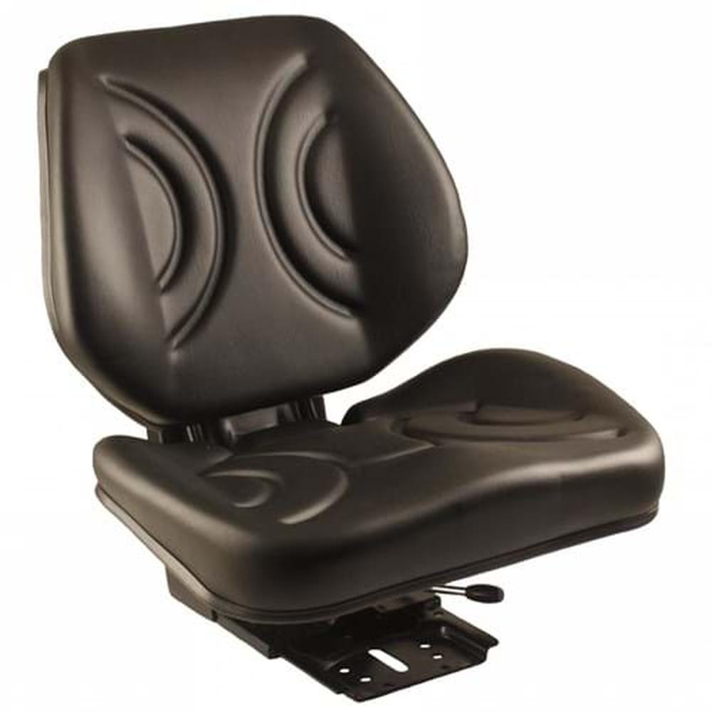 Low Back Seat, Black Vinyl w/Mechanical Suspension Fits Hesston-Fiat