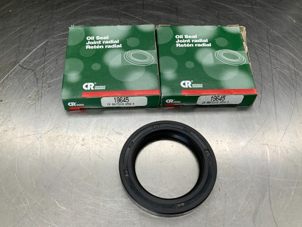 (2) Chicago Rawhide 19645 Single Lip Oil Seal – Solid, 50 mm Shaft, 72 mm OD