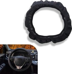 Microfiber Leather Steering Wheel Cover, 15 Inch Universal An Color: Black-Red