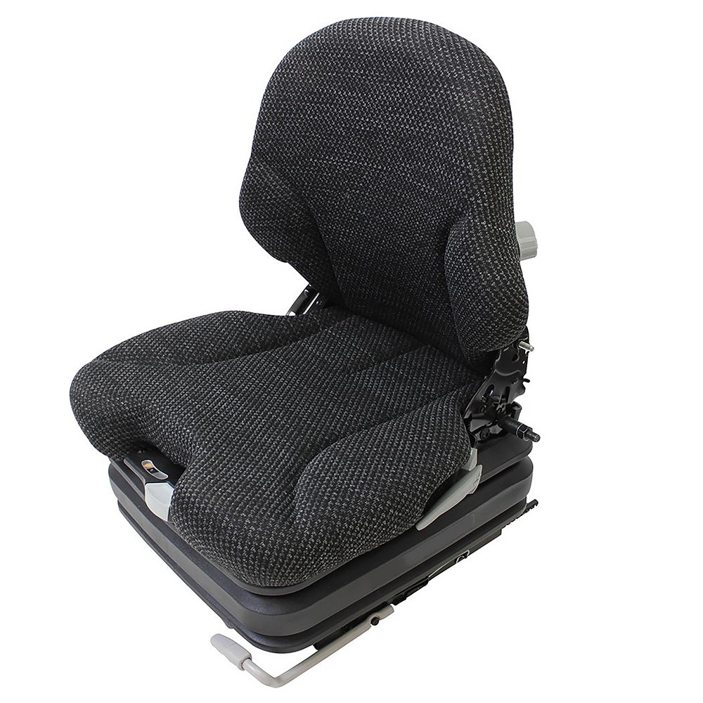 Grammer Low Back Seat for Skid Steers & Forklifts, Black Fabric Fits John Deere