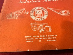 General Motors Diesel , Owners Parts Book for Industrial Models