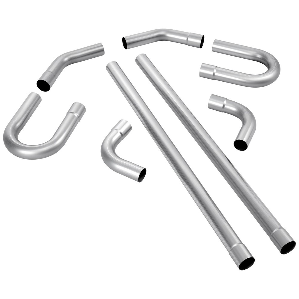 Exhaust Pipe, 8 Pcs 2.25 Inch Mild Steel DIY Custom Exhaust Tubing Straight & U-