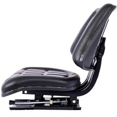 Compact Tractor Seat with Backrest, Steel Frame, PVC Cover, Slide Track Repla…