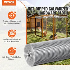 Hardware Cloth, 1/4 inch 36in x 50 ft 23 Gauge, Hot Dipped Galvanized Wire Mesh