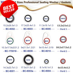 195PCS A/C Seal Kit, O-Ring Assortment, AC Gasket Seal, R134A Refrigerant