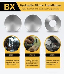 Pressure Gauge and Hydraulic Shims Kit For Kubota B Series, BX 1880, 23S Series