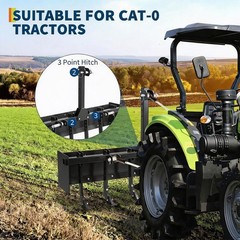 Heavy Duty Land Leveler 55 Inch Box Blade for Tractor, 6 Adjustable Shanks Desig