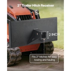 Uimoso 1/4″ Skid Steer Mount Plate 2″ Receiver Loader Hitch Mini Quick Tach 24″