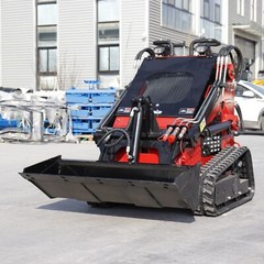 13.5HP Hydraulic Mini Skid Steer Loader Stand-on Track Gas Guided Drive Garden
