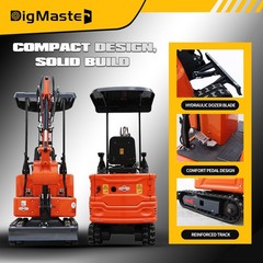 mini excavator1ton, 13.5 hp, hydraulic grab | Pilot control/B&S engine, EPA