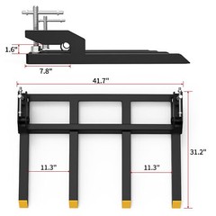 Heavy Duty 42″ Clamp-On Debris Fork for Skid Steers & Tractors 2500 LBS Capacity