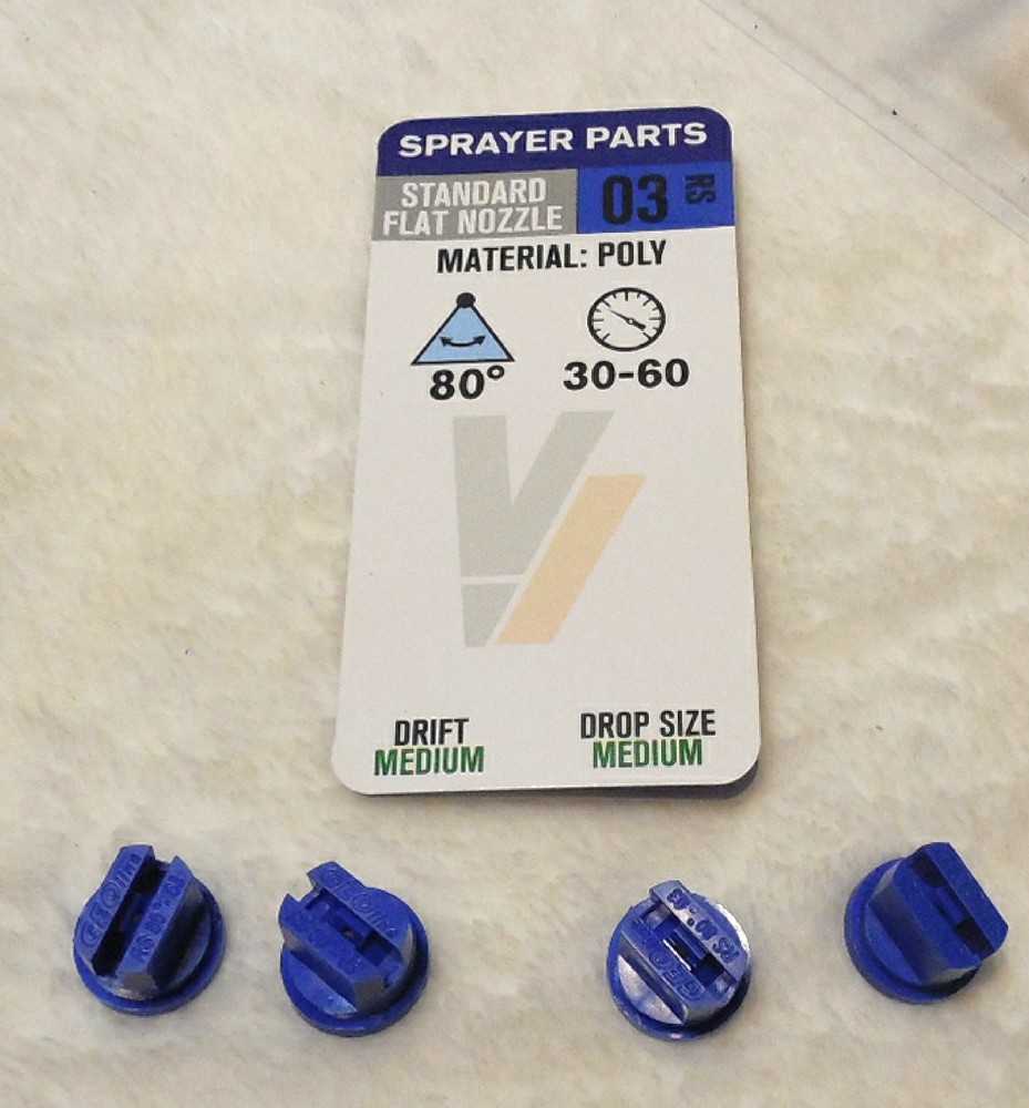 4 Sprayer Parts Flat Nozzle 80 Deg 03RS Valley Industries Liquid CSK