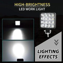 Excavator LED headlights,work lights,spotlights, 3.3 inch LED lights, square 24V