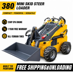 New 23HP Mini Skid Steer Loader Stand On EPA Certified Engine Electric Start