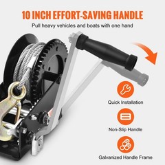 Hand Winch, 3500 lbs Pulling Capacity, Boat Trailer Winch Heavy Duty Rope Crank