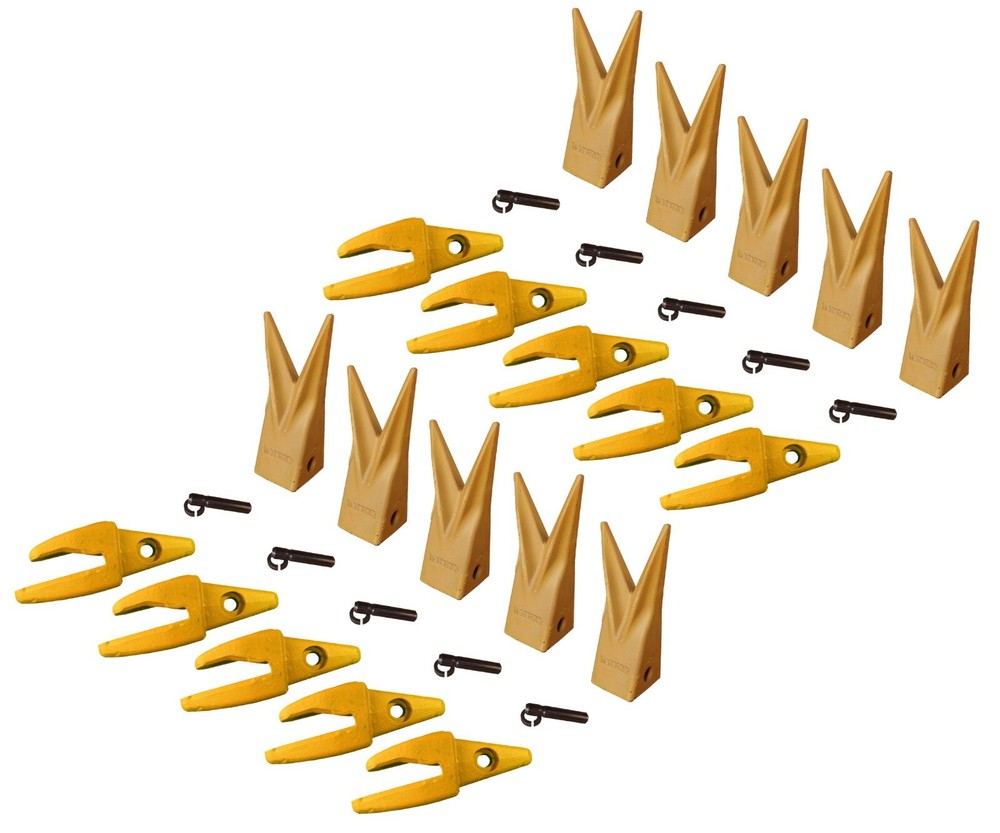 10 CAT Style J200 Backhoe Bucket Shanks 1″ Lip, Dirt Teeth, 1U-3202WTL, 119-3204
