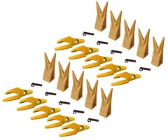 10 CAT Style J200 Backhoe Bucket Shanks 1″ Lip, Dirt Teeth, 1U-3202WTL, 119-3204