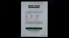 Technical Publications Rotary Tiller Service Manual 2nd Edition 1982 Repair