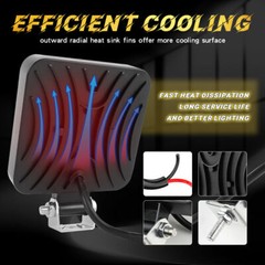 Mini LED Work Light Assembly 12V fit JCB Backhoe Loader Square 2CX 3CX 4CX 5CX