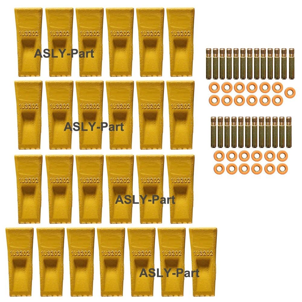 1U3202 Bucket Teeth with Pins 8E6208 Retainers 8E6209 for J200 Series – 25 Pack