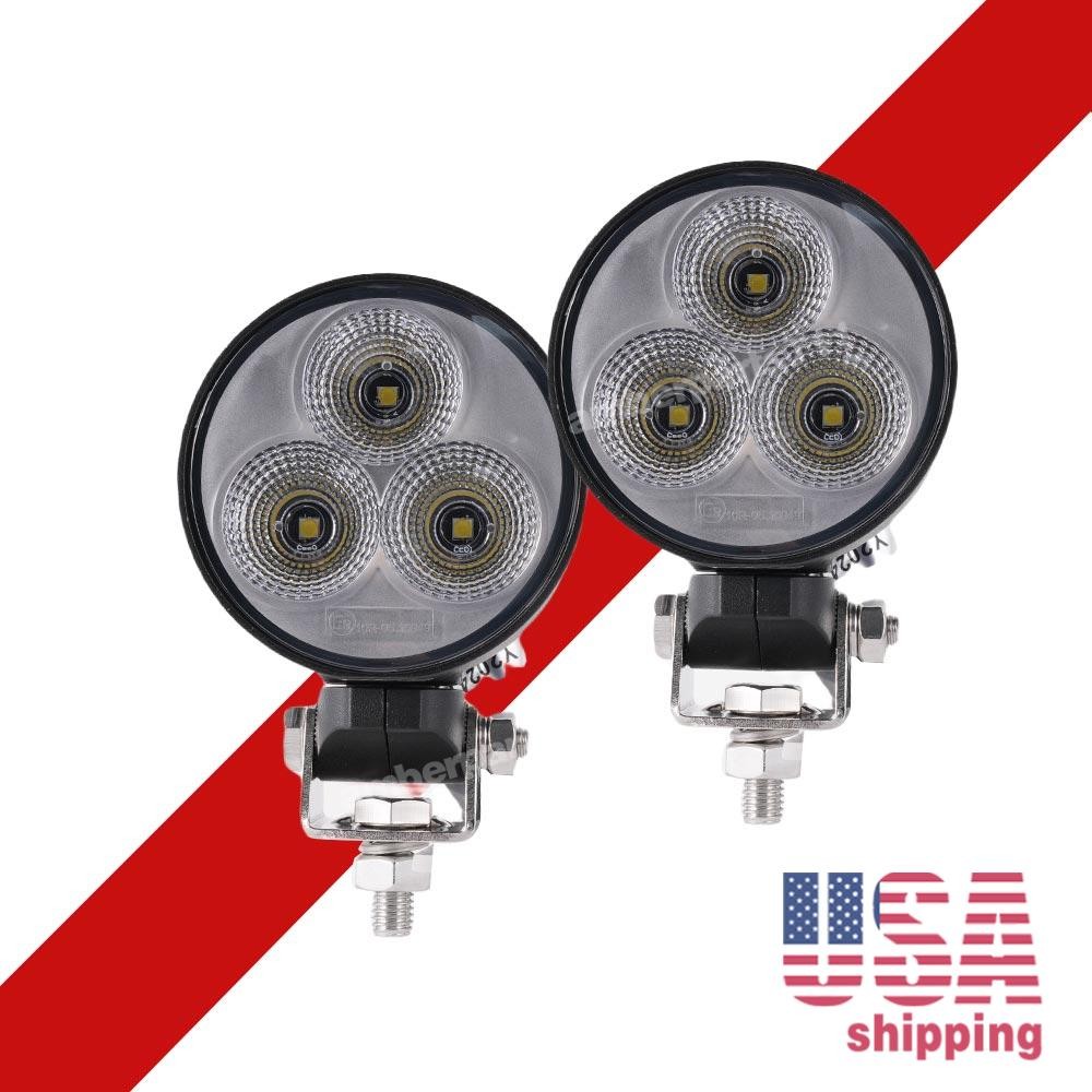 2X Round LED work lights Fits 1025R,2025R,2026R,2032R,2036R,2038R tractors