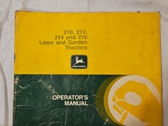 JOHN DEERE 210, 212, 214 AND 216 LAWN TRACTORS OPERATOR’S MANUAL OM-M82325 A9