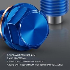 M14 x1.5 Magnetic Oil Drain Plug with Crush Washer Gaskets Repla Size: M14×1.5
