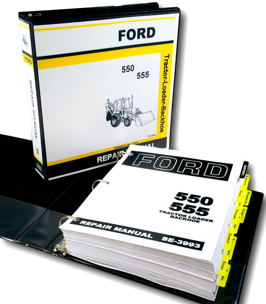 Ford 550 555 Tractor Loader Backhoe Service Repair Manual Technical Shop Book