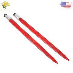 2 Pack 39″ 3000lbs Square Hay Bale Spear Wide Tine Spike Skid Conus For Tractor
