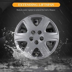 15 Inch Snap On Hubcaps for Toyota Corolla 2005-2008 Silver Steel Wheels