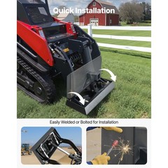 Uimoso 1/4″ Skid Steer Mount Plate 2″ Receiver Loader Hitch Mini Quick Tach 24″