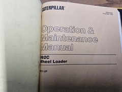 CATERPILLAR, 992C Wheel Loader, Service Manual Notebook vintage 1988