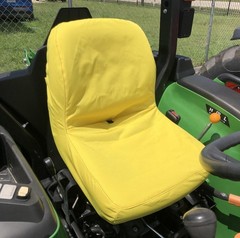 Universal Seat Covers for JD Tractors 1023E, 3025D, 3035D, No Armrests, Yellow