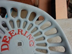 Vintage Cast Iron Tractor Seat Deering Painted Lot 26-16-C