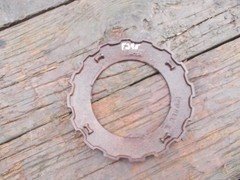 1) USED F345 STEEL CAST IRON Burch Tru Blue Black Hawk PLANTER Seed PLATE F 345